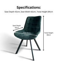 Chaise de salle à manger confortable avec dossier, chaise de salle à manger moelleuse et douillette en velours pour la maison, l'appartement et le restaurant