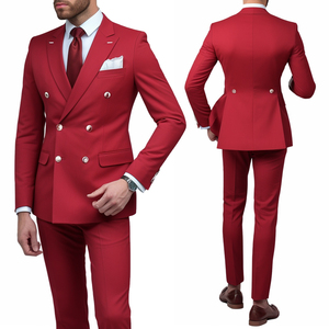 Elegante rosso Royal Blue Navy Notch risvolto <span class=keywords><strong>doppiopetto</strong></span> abiti da uomo Set smoking da sposa Blazer abiti da ballo 2 pezzi (giacca + pantalone) - Product Image 3