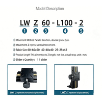 Guide linéaire manuel à queue d'aronde, glissière à crémaillère axe X/Z, plateau de positionnement optique