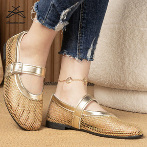 Nuove <span class=keywords><strong>Ballerine</strong></span> in Rete per Donne e Ragazze, Scarpe Comode con <span class=keywords><strong>Cinturino</strong></span> a Fibbia, Sandali Mary Jane Piatti - Product Image 3