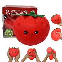 Jouet Squishy Géant Fraise de 15 cm, Extensible et Mignon, en TPR Souple, Jouet Sensoriel Anti-Stress pour Enfants et Adultes – Expédition depuis l'entrepôt américain