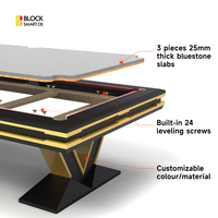 Table de billard de luxe moderne en bois massif avec plateau en ardoise, modèle JMTQ-D09D, 8 pieds x 9 pieds, pour usage intérieur en villa ou à domicile