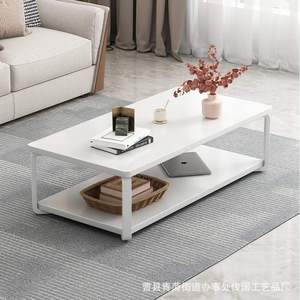 Mesa de Centro Moderna Minimalista de Madera, Estilo Industrial Retro con Estante de Almacenamiento, Muebles para Sala de Estar - Product Image 4