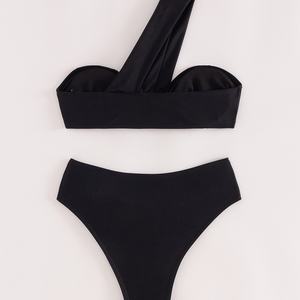 ชุดบิกินี่ไซส์ใหญ่สำหรับผู้หญิง ระบายอากาศได้ดี พร้อมสายรัดรูปตัววีและบราไมโคร สีพื้น แห้งเร็ว เหมาะสำหรับใส่ไปชายหาด - Product Image 4