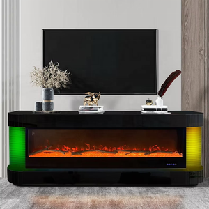 Mueble para TV de MDF <span class=keywords><strong>Guanlong</strong></span> Glam con Luces Integradas y Chimenea Eléctrica Decorativa, Mueble para TV con Espejo, Mueble para TV, Mesa, Kamin Hogar - Product Image 4