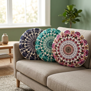 Fundas de almohada de algodón con diseño de Mandala de elefante bordado, almohadas decorativas populares para el hogar, Hospital, Hotel con técnicas no tejidas - Product Image 2
