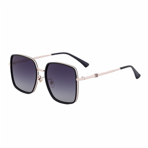 Lunettes de soleil polarisées à monture carrée Dl-D6401 pour femmes, protection UV400, pare-soleil de classe 2, monture en métal TR, lentilles TAC - Product Image 2