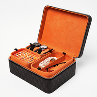 Boîte de Rangement de Voyage pour Bijoux en Cuir PU avec Logo pour Colliers, Bracelets, Montres