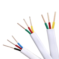 Fil électrique plat BVVB 3 conducteurs, cuivre sans oxygène massif, câble isolé en PVC pour câblage de bâtiment