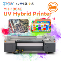 Imprimante UV numérique à plat Yinghe YH-1804E 1800 mm avec 4/6 têtes d'impression CMYK LcLm Blanc Vernis pour affichage, imprimante haute précision
