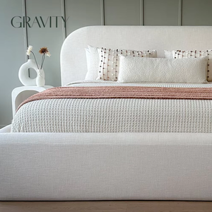 Popular Eco-Friendly Modern <strong>Low</strong> Profile <strong>Bed</strong> <strong>Frame</strong> with Cushioned Sides and Fabric Upholstery for Stylish Bedroom Decor - Product Image 1