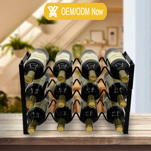 Moderno Espositore per Vini a 3 Ripiani in Metallo, <span class=keywords><strong>Portabottiglie</strong></span> da Cantina per 12 Bottiglie, Scaffale per Vini da Esposizione, <span class=keywords><strong>Portabottiglie</strong></span> per Cantina - Product Image 2