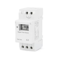 Saklar pengatur waktu daya otomatis 220V tipe rel Din THC15A sakelar kontrol waktu hemat energi maks 30A. Masa perpanjangan arus