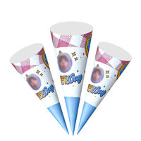 Emballage personnalisé en papier de qualité alimentaire pour cornets de crème glacée, manchon porte-cornets pour desserts et collations