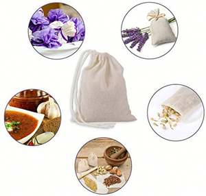 ถุงผ้าฝ้ายมัสลินแบบมีเชือกผูก 100 ชิ้น - Product Image 4