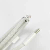 Kabel Pengisian Cepat USB-C Tipe-C PD 60W 3A, Jalinan Nilon, Casing ABS Putih, Garansi 6 Bulan untuk iPhone 17 Komputer, Transfer Data 480Mbps