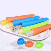 Moules de barre de yaourt réutilisables enfants silicone réutilisable bricolage popsicle smoothie crème glacée tube à presser avec couvercle