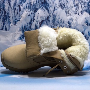 Botas de Nieve Unisex con Forro Polar, de Caña Alta, para Senderismo, Invierno, Tácticas, para Exteriores, Desierto, Cálidas, con Tacón Medio, Color Marrón y Negro Sólido - Product Image 3