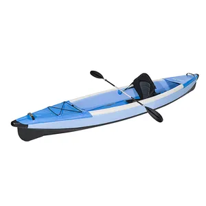 Kayak de un solo asiento, canoa china, Kayak de pesca a Pedal, barato, impermeable, logotipo personalizado, 3 años