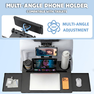 Ultra Stable Car Rear Seat Organizer Tray Foldable Dining and Laptop <b>Table</b> for Travel <b>Adjustable</b> Vehicle Pallet with Integrate - Product Image 4