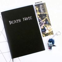 Carnet de notes Death Note 2025 à couverture rigide, thème anime, 77 feuilles, en cuir PU, reliure cousue, grand format, noir, pour l'école
