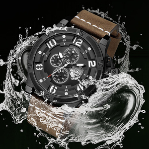 นาฬิกาข้อมือผู้ชายขนาด 48 มม. หน้าปัดใหญ่ กันน้ำ สายหนัง ระบบควอตซ์ - Product Image 4