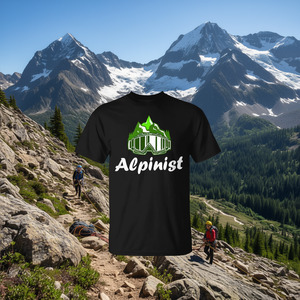 T-shirt Alpinist Mountain pour homme, noir, grande taille, col rond, manches courtes, impression numérique, sport - Product Image 3