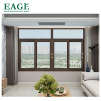 Ventanas Corredizas de Diseño Moderno de Aleación de Aluminio con Malla de Acero Inoxidable, Rotura de Puente Térmico, Apertura Horizontal, Eficiencia Energética, Doble