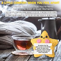 Poupée étoile positive au crochet faite à la main, adorable peluche étoile tricotée avec carte d'encouragement, décoration de bureau douce au crochet