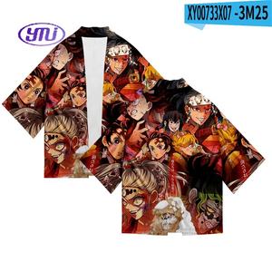 10 stili Demoned <span class=keywords><strong>Slayer</strong></span> Kimetsu No Yaiba <span class=keywords><strong>Cosplay</strong></span> stampa 3D Haori Anime Kimono mantello maglietta estiva - Product Image 3