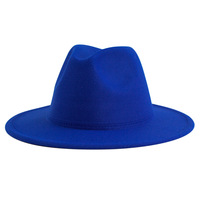 Classique Vintage Large Bord Panama Chapeau Hommes Boucle De Ceinture Feutre Chapeau pour Adulte Taille Solide Couleur Fedora Chapeau
