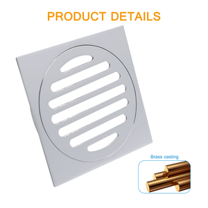 GUIDA 726134 quadrato in ottone 99.8*99.8mm di uscita 103.1mm cromatura Anti odore di scarico del pavimento del balcone - Product Image 3
