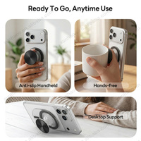 Support de téléphone magnétique personnalisé, pliable, avec disque métallique, aimant puissant, support de smartphone réglable, logo OEM, cadeaux en gros