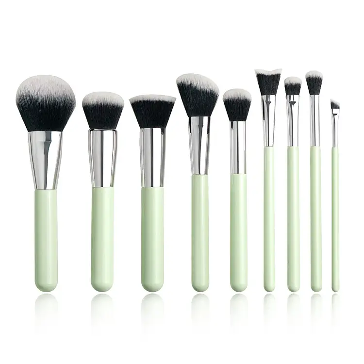 Your Own Brand Beauty Accessories Make Up Brushes Top Quality Green Makeup Brush Set Conjunto De Cepillos De Maquillaje