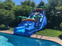 Château gonflable d'extérieur avec toboggan aquatique pour jeux aquatiques de terrain de jeux, des toboggans aquatiques gonflables et châteaux gonflables qui dépassent toute imagination