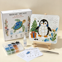 Kit de mosaïque en cristal DIY, ensemble d'art en verre marin, kit de peinture mosaïque avec chevalet, décoration d'intérieur, kit d'art fait main, cadeau