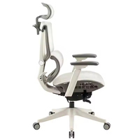 Chaise de bureau ergonomique en maille complète, confortable, moderne, blanche, à dossier haut, pivotante, réglable, pour ordinateur, pour chef d'entreprise, pour manager