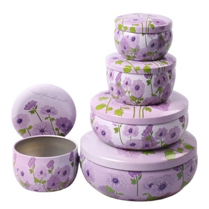 Food grade wholesale seeds metal packaging round green tea tin box with lid