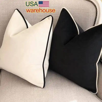 Vente en gros de taie d'oreiller jacquard personnalisée, housse de coussin en velours solide pour canapé-lit de salon, décoration de luxe d'hôtel de fabricant OEM
