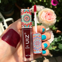 Brillo Labial Mate Impermeable Color Nude Marrón, Pigmento Rojo Oscuro, Lápiz Labial Líquido de Larga Duración con Acabado Terciopelo, Maquillaje para Labios
