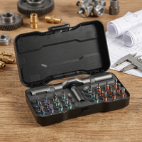 24/42 Buah Set Obeng Ratchet Kit Mata Obeng Presisi Multifungsi Pegangan Ratchet T Dapat Dilepas Dioperasikan dengan Tangan untuk Rumah Tangga