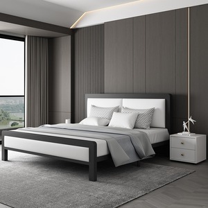 <span class=keywords><strong>Lit</strong></span> double en fer simple et moderne de 1.8 m rembourré renforcé pour la location d'appartement; <span class=keywords><strong>Lit</strong></span> simple complété de 1.5 m les deux lits en métal - Product Image 3
