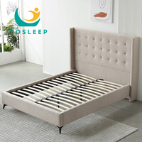 Appartement moderne de luxe Chambre à coucher King Queen Size Cadre de lit avec tête de lit Villa personnalisée Location Chambre simple Ensemble de lit double