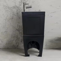 Ensemble WC et lavabo monobloc, lavabo intégré en hauteur, couleur beige, avec fonction lavage intelligent, équipement de salle de bain