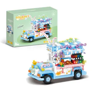 Vrienden Sets Voor Meisjes City View Food Snack Cart Gebouw Bakstenen Set Mini Barbecue Truck Blokken Doen Alsof Speelgoed Cadeau