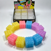 MultiBall Cubo Cuadrado de Gelatina, Juguete Antiestrés, Bola Elástica, Cubo de Cuentas Pastel, Juguete Sensorial para Alivio del Estrés y Juego Manual