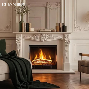 Décoration d'intérieur <span class=keywords><strong>de</strong></span> luxe <span class=keywords><strong>de</strong></span> haute qualité sculptée à la main Style baroque <span class=keywords><strong>Cheminée</strong></span> en marbre naturel - Product Image 4