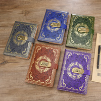 Carnet de notes A5 rétro exclusif transfrontalier avec serrure à code, journal créatif, bloc-notes étudiant, papeterie, 100 feuilles, cadeau en polyuréthane