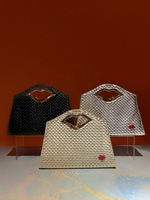 Pochette de soirée de luxe dorée métallique unique pour femme avec poignée creuse, sacs à main de banquet métalliques gaufrés crocodile