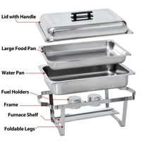 Großhandel Buffet Food Warmer Sets Edelstahl Chafing Dishes Sets Faltbare Chafing Dishes für Catering Restaurant Hotel